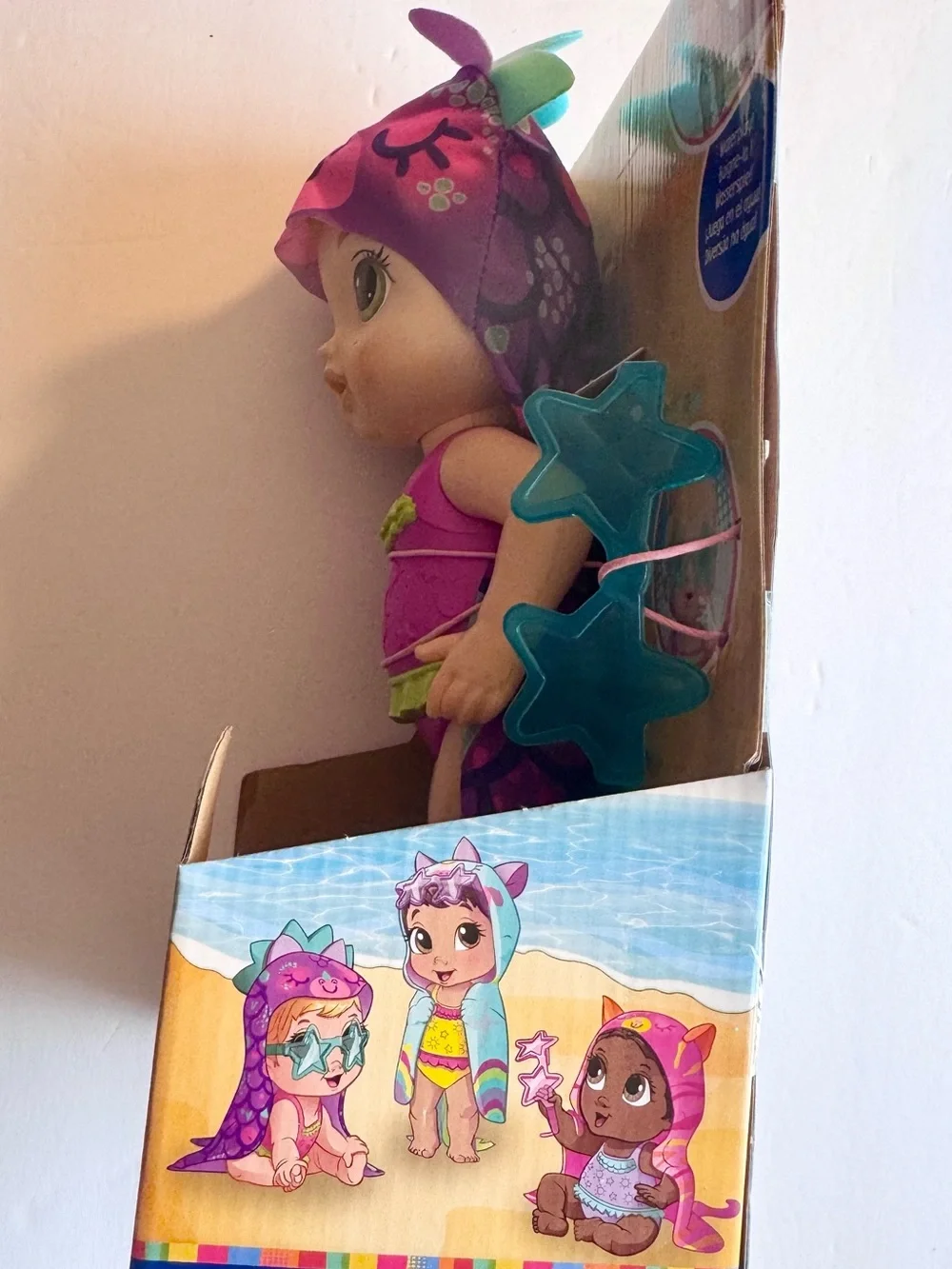 Hasbro Baby Alive Pink & Purple Swim Doll with Hooded Towel